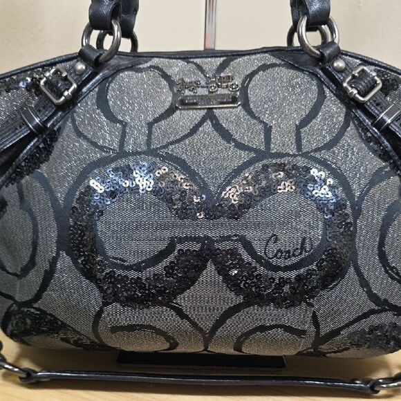 Coach Madison Sophia Op Art Sequin Satchel - Picture 2 of 16